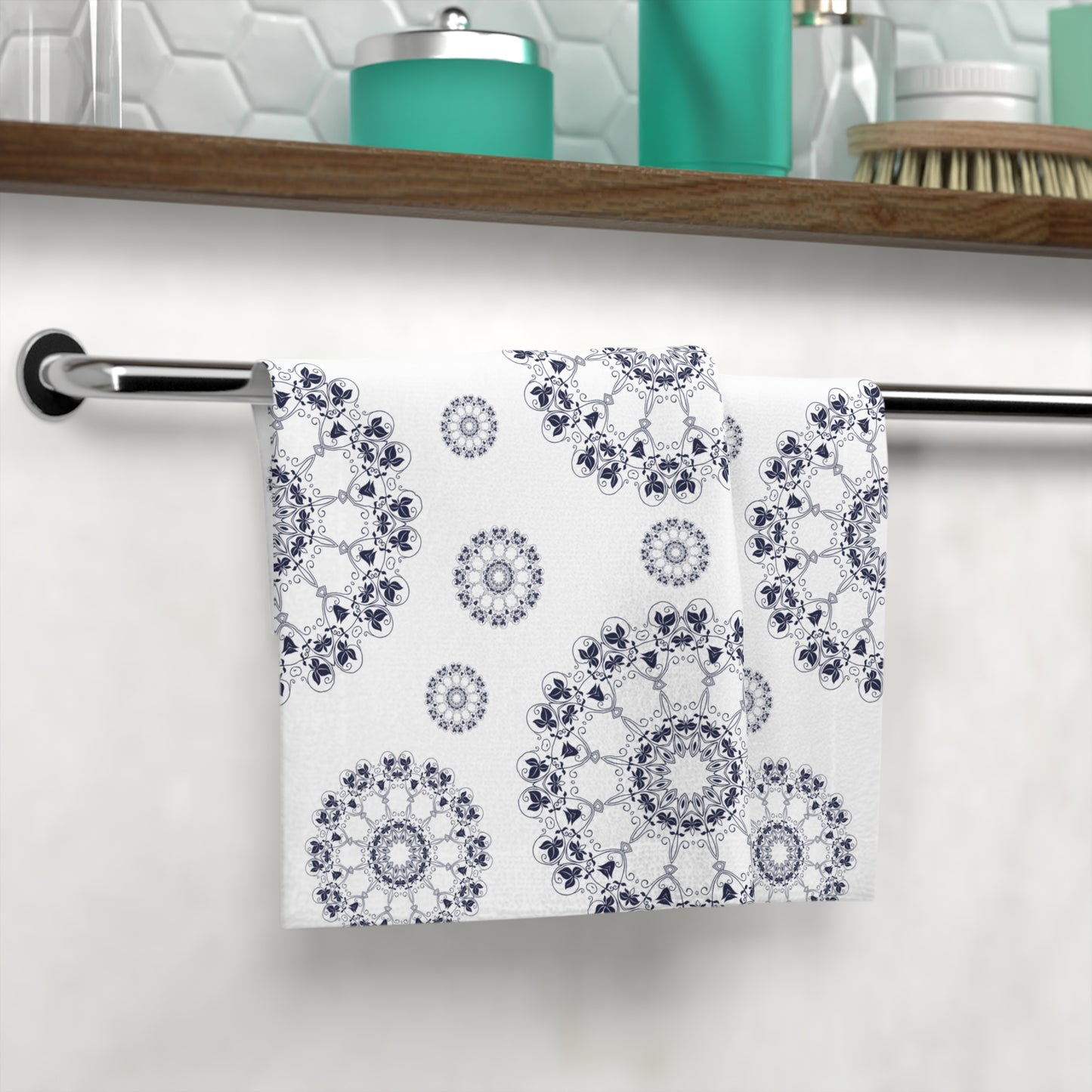 Elegant Floral Face Towel | Soft Cotton Towel for Spa, Home, Wedding Gift, Bathroom Decor | Versatile Decorative Hand Towel