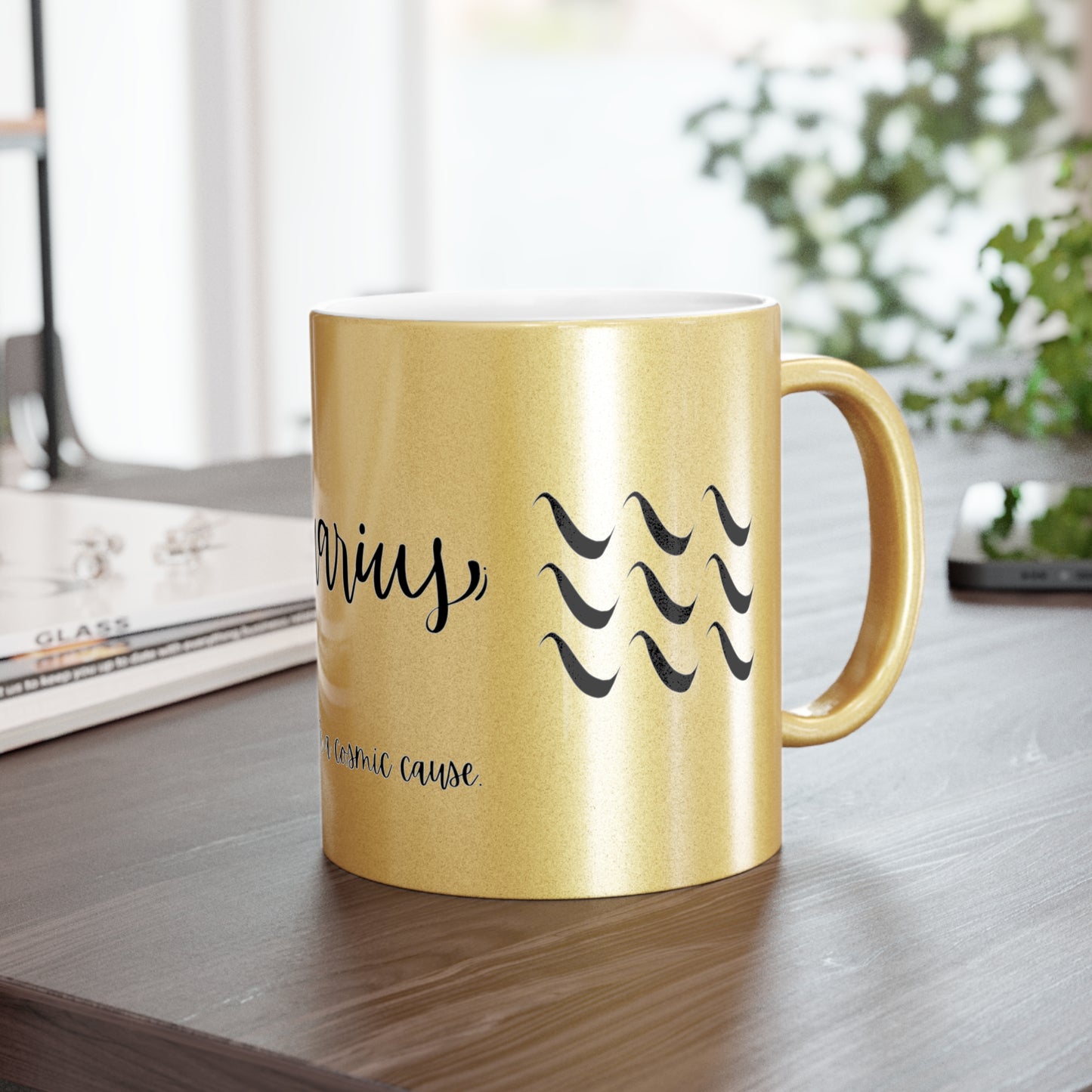 Aquarius Zodiac Mug – “Wild Mind, Brave Heart” Astrology Gift