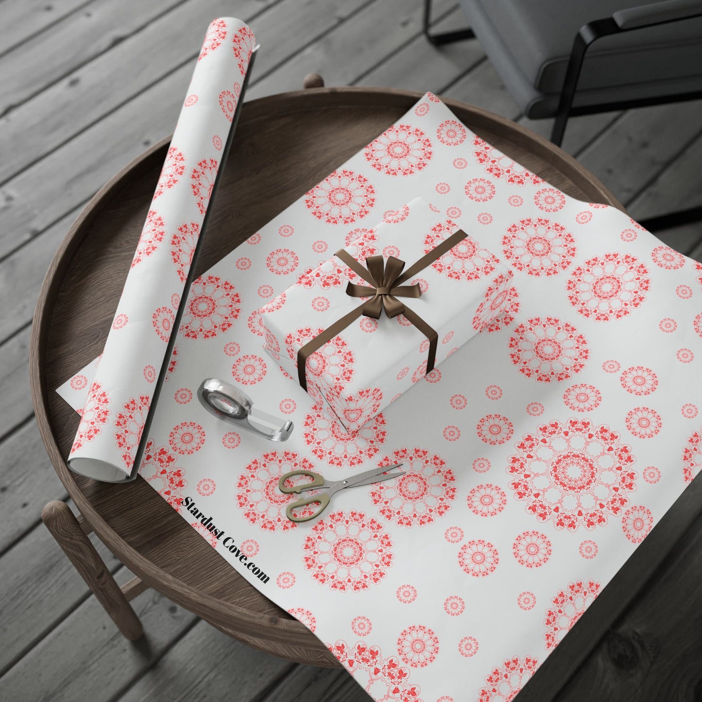 Pink Mandala Wrapping Paper – Boho Luxe Gift Wrap for Birthdays, Holidays & Celebrations | Stardust Cove