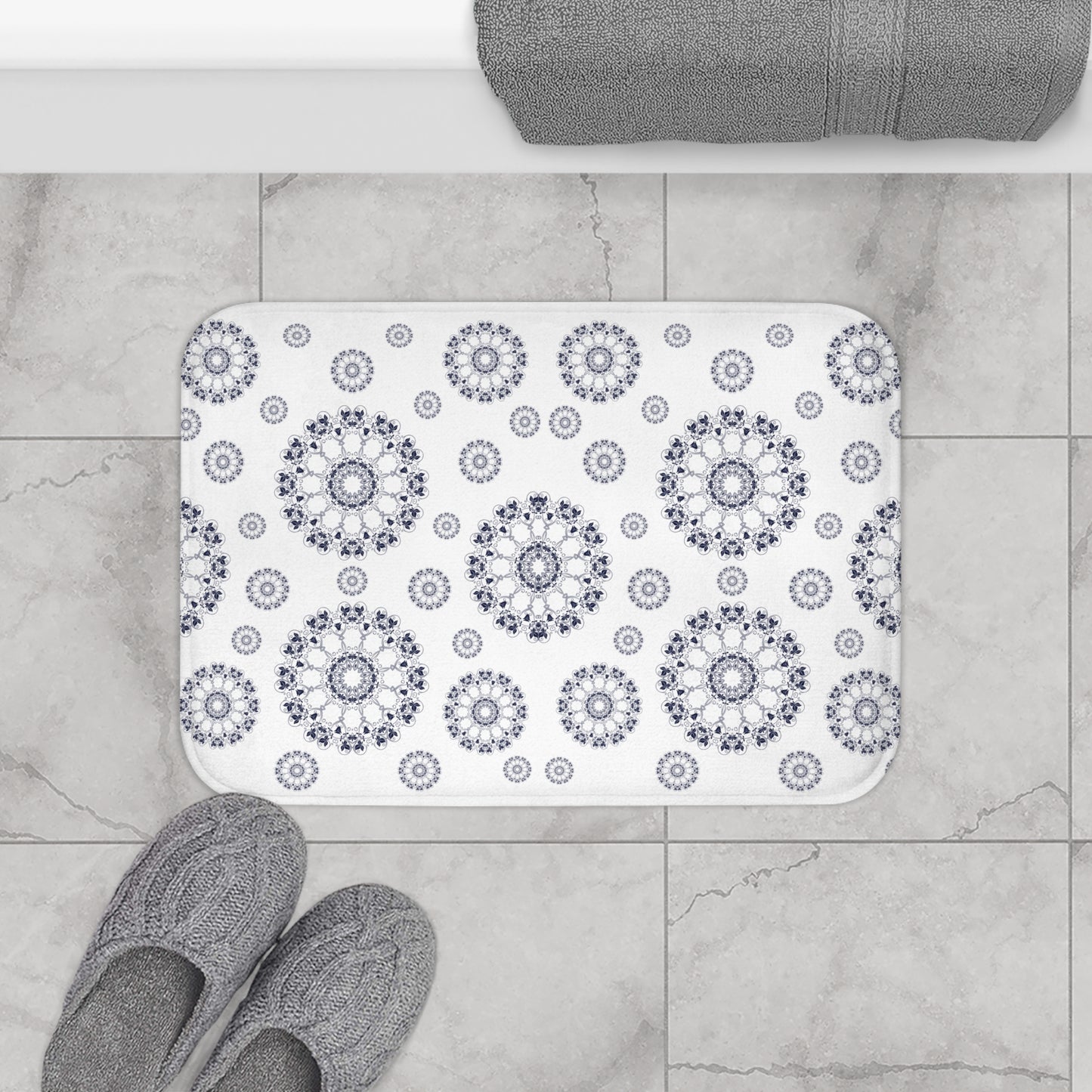 Chic Floral Bath Mat, Spa Decor, Bathroom Essentials, Home Comfort, Gift for Housewarming, Elegant Design