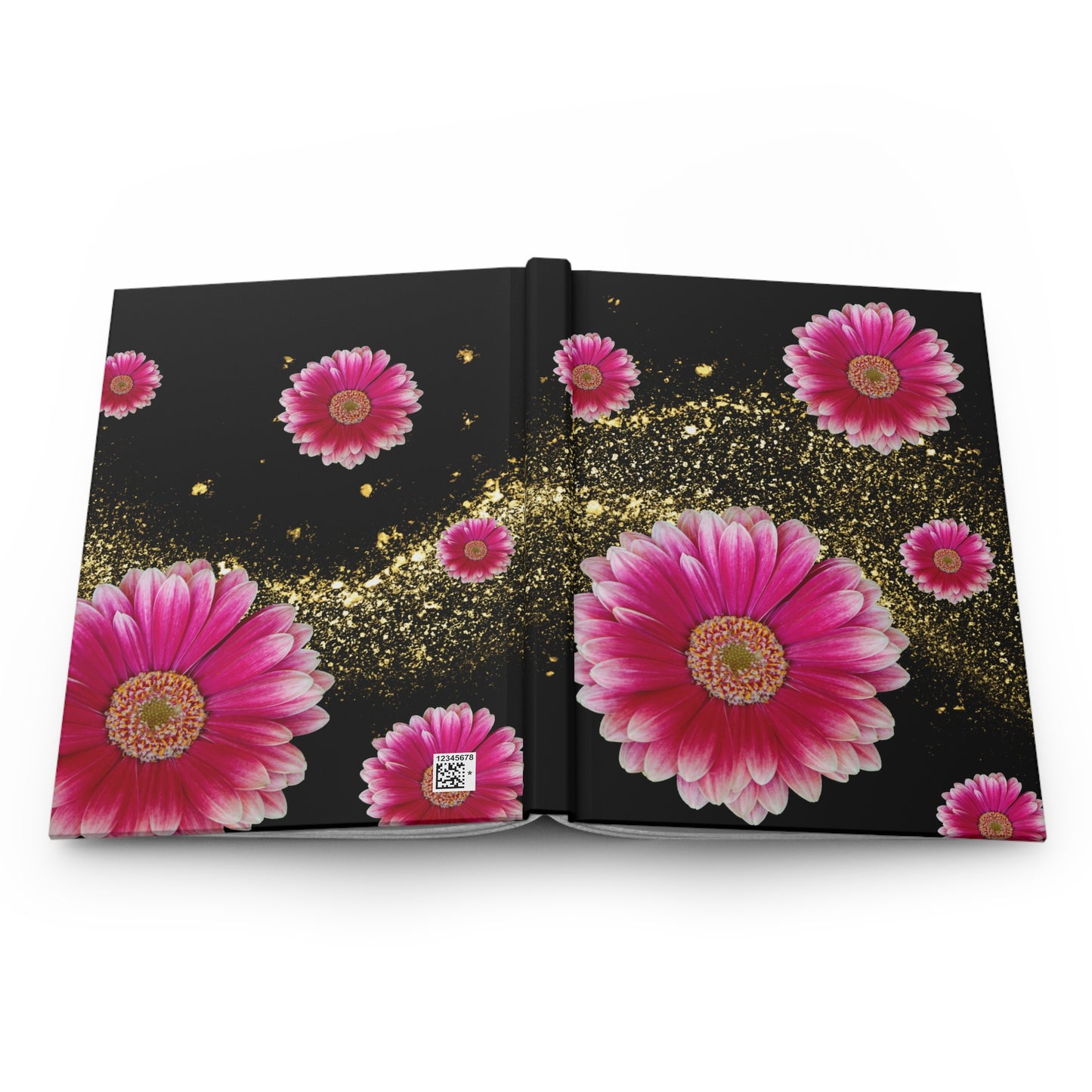 Floral Gold Sparkle Hardcover Journal, Flower Notebook, Inspirational Journal, Gift for Writers, Floral Diary, Pink Flower Journal