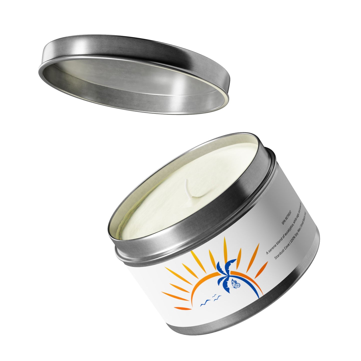 Spa Retreat Candle – Eucalyptus, Sea Salt & Sage | Tin Candle by Stardust Cove