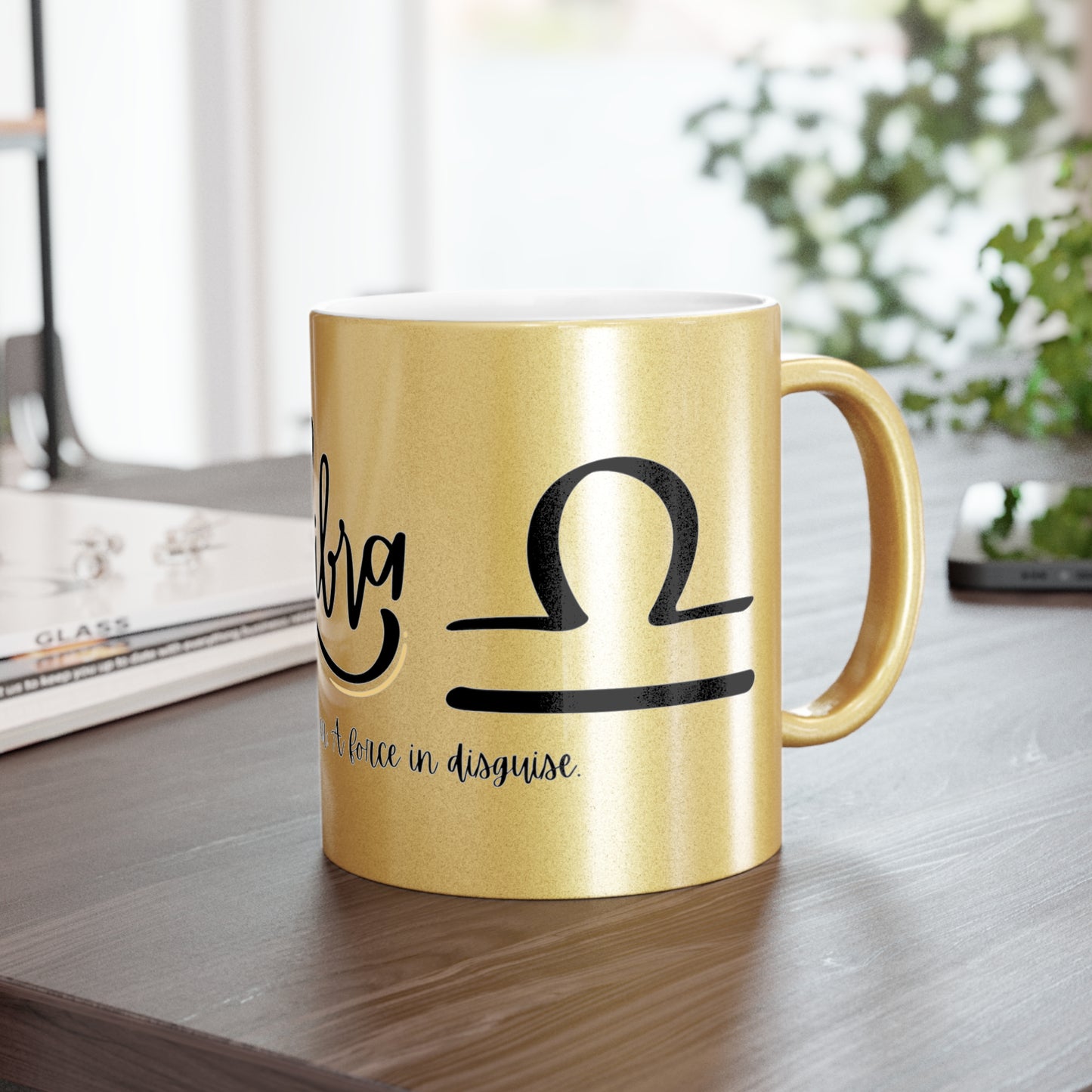 Libra Metallic Mug - Zodiac Sign Ceramic Coffee Cup for Astrology Lovers Libra Zodiac Mug – Celestial Air Sign Gift, Elegant Horoscope Coffee Cup for Libra Birthdays