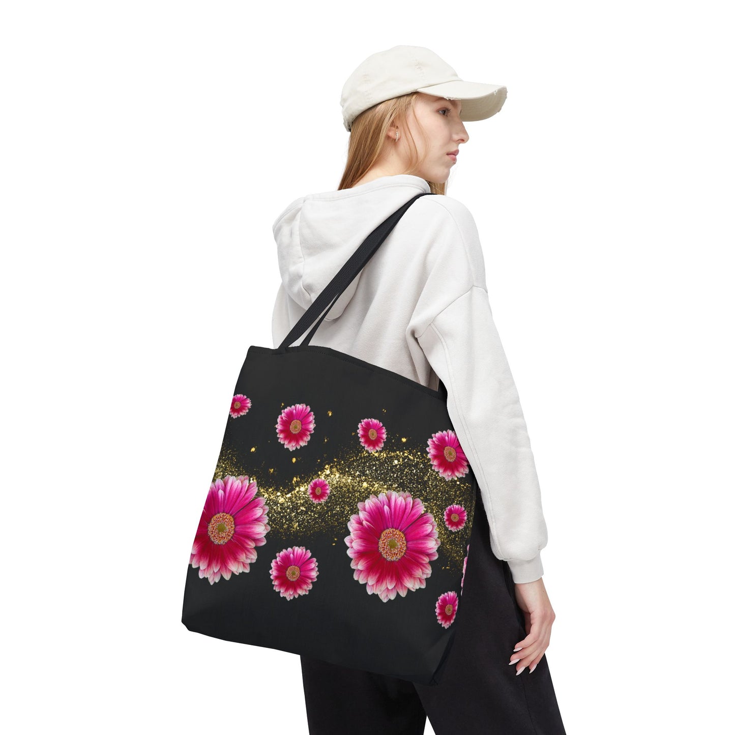 Floral Tote Bag, Stylish Floral Shopping Bag, Boho Bag, Petal Pattern Handbag, Spring Gift Bag, Unique Floral Design