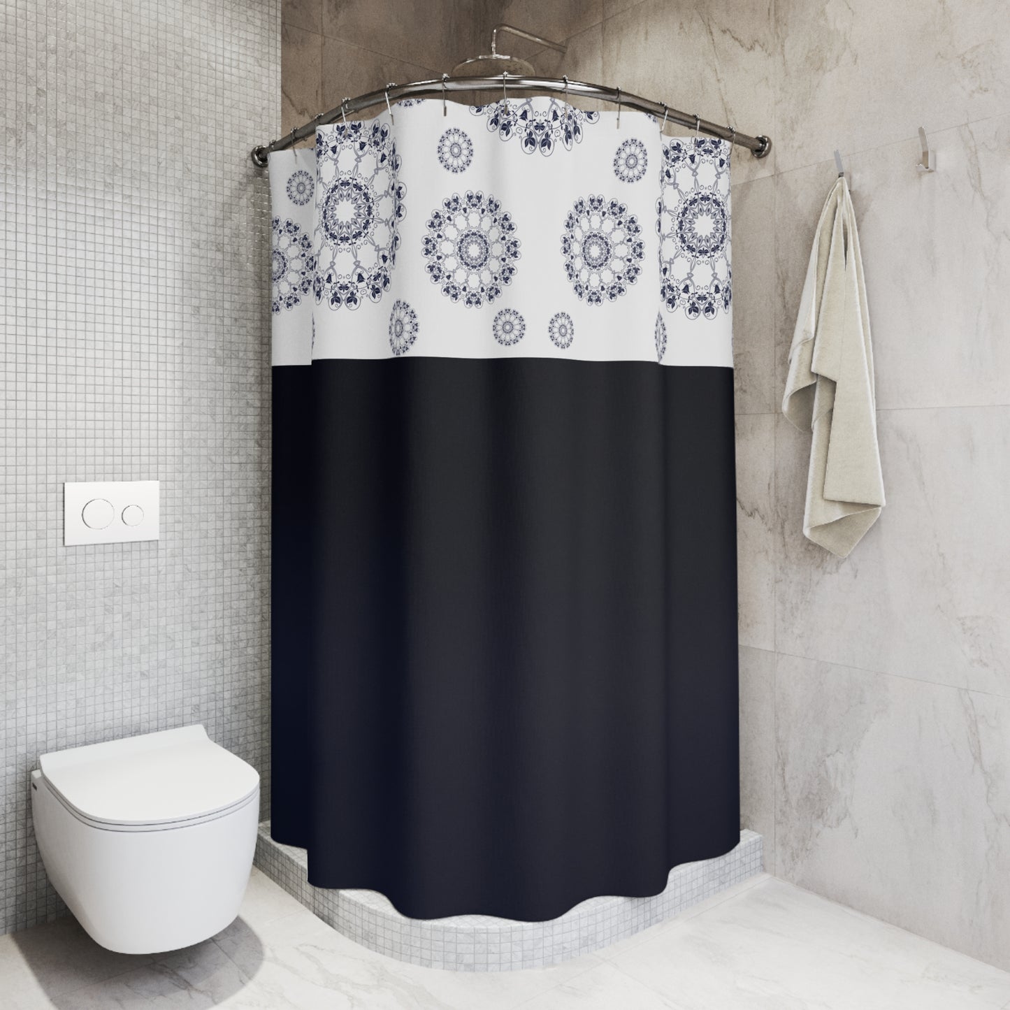 Elegant Mandala Shower Curtain | Boho Bathroom Decor | Modern Home Accessory | Gift for New Homeowners, Wedding, Housewarming