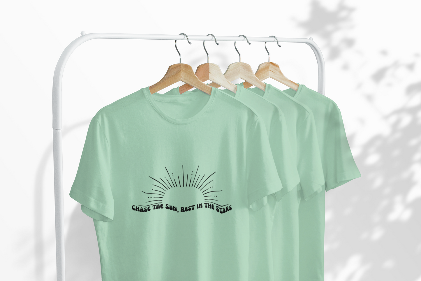 Chase the Sun, Rest in the Stars Tee – Minimalist Celestial Shirt