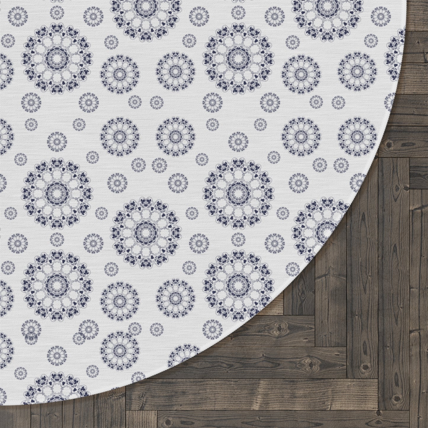 Elegant Floral Round Rug, Boho Home Decor, Kitchen Mat, Living Room Accent, Bedroom Area Rug