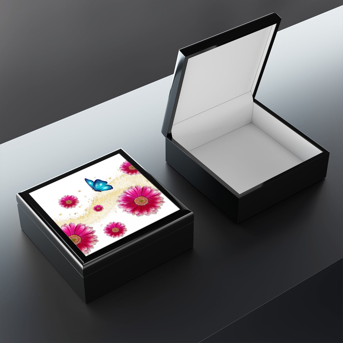 Floral Butterfly Jewelry Box, Elegant Organizer, Gift for Her, Birthday, Mothers Day, Wedding Keepsake