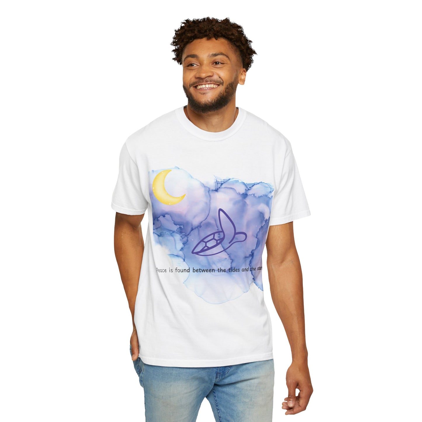 Celestial Sea Turtle T-Shirt – Watercolor Turtle and Moon Tee | Ocean Spirit Shirt by Stardust Cove