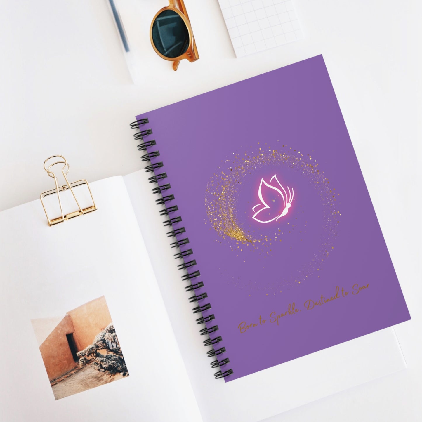 Inspirational Spiral Notebook - 'Born to Sparkle, Destined to Soar'
