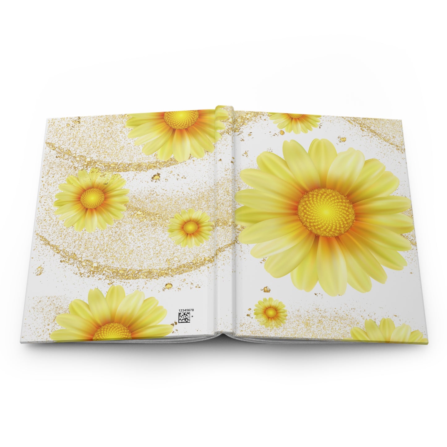 Sunshine Floral Hardcover Journal, Inspirational Notebook, Daisy Design Journal, Spring Gift, Writing Journal