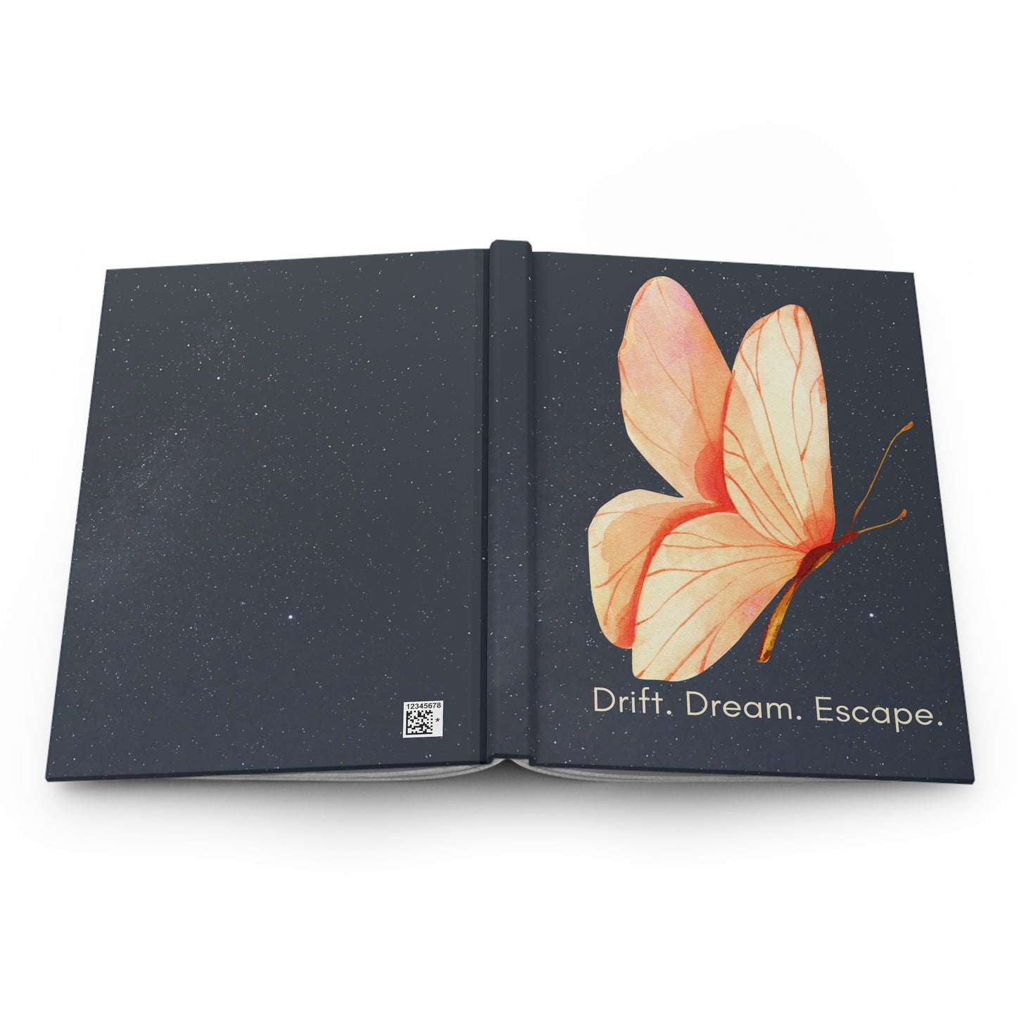 Drift. Dream. Escape. Celestial Butterfly Journal – Starry Night Hardcover | Stardust Cove Writing Gift