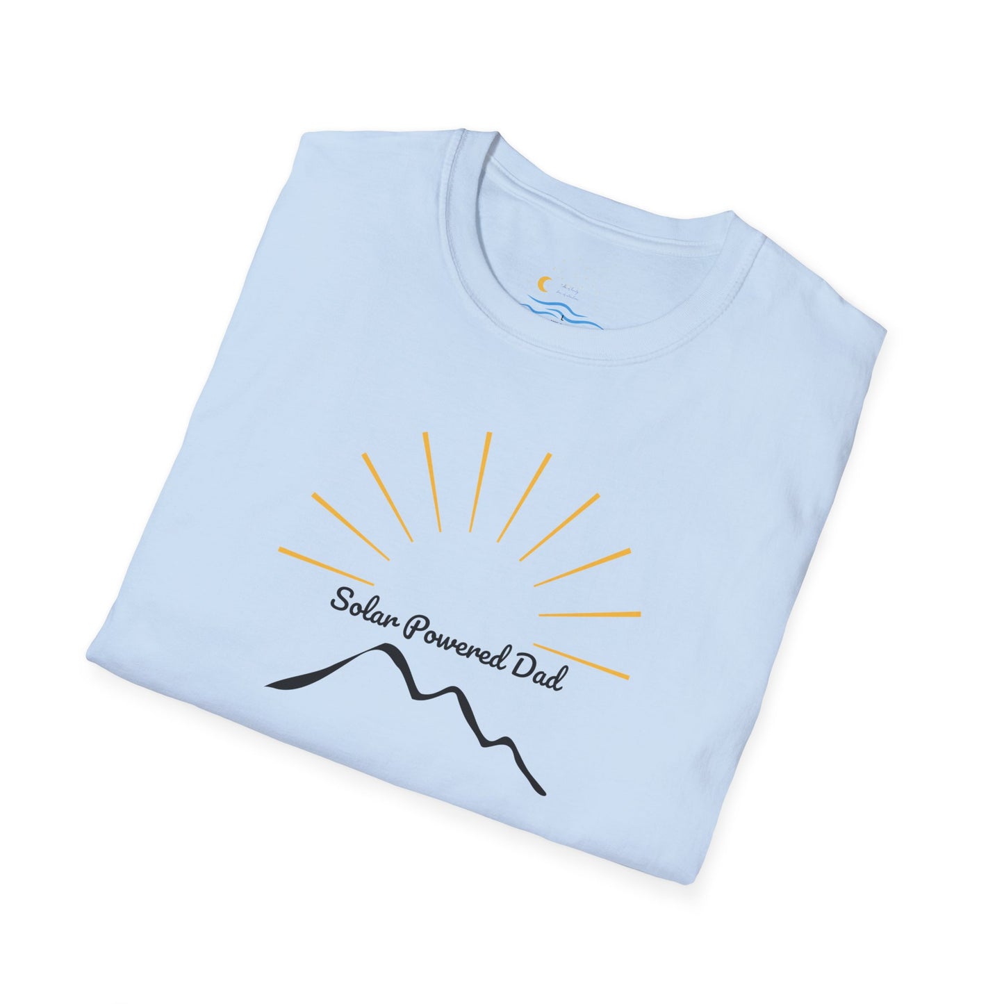 Solar Powered Dad Unisex Softstyle T-Shirt - Perfect Gift for Dad, Father's Day, and Outdoor Enthusiasts