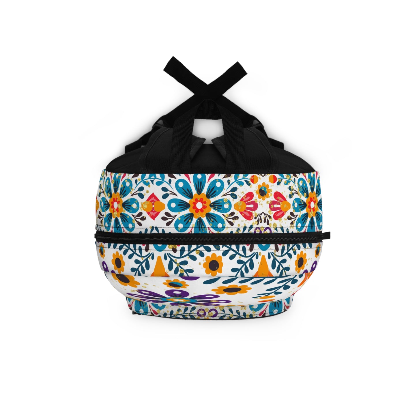 Celestial Bloom Backpack – Vibrant Floral Folk Art School Bag | Boho Bookbag by Stardust Cove