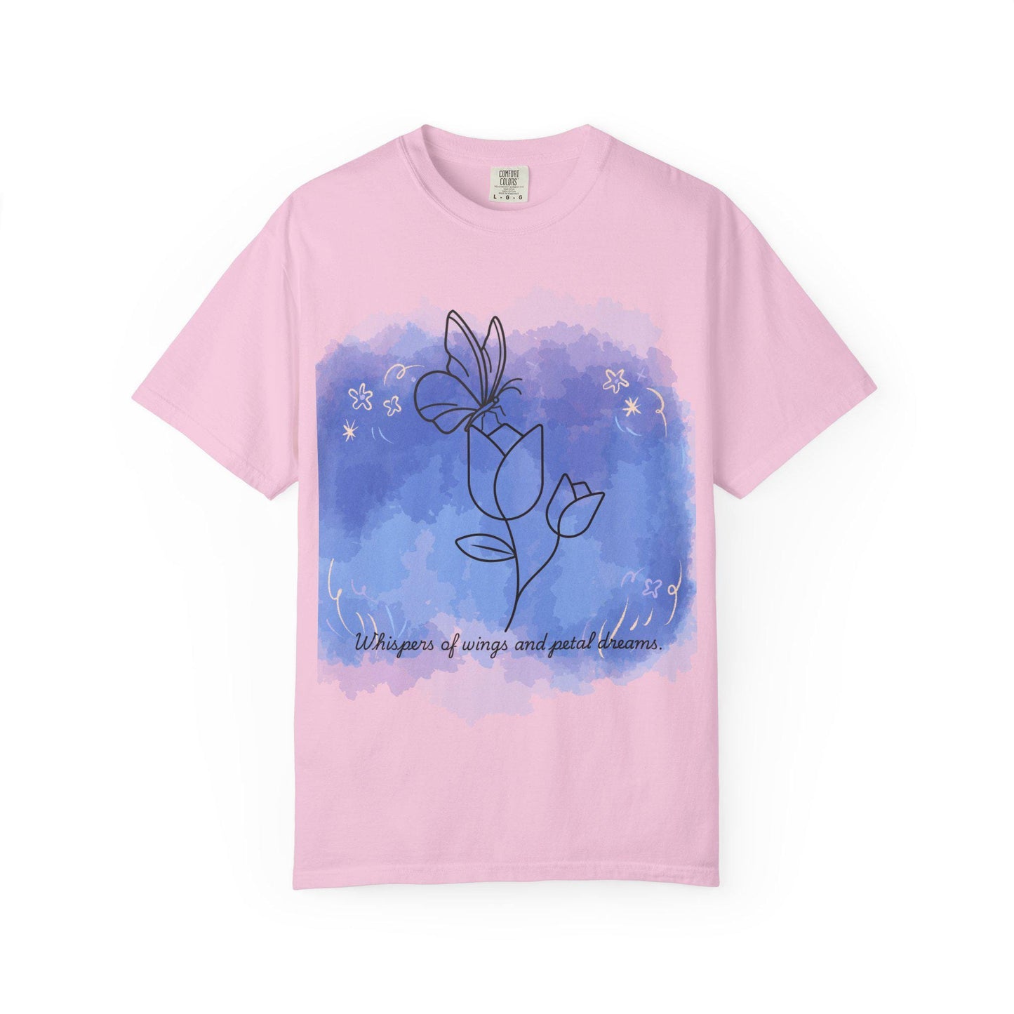 Whispers of Spring Unisex Garment-Dyed T-Shirt, Art Tee, Floral Design, Casual Wear, Gift for Her, Spring Fashion, Nature Lover