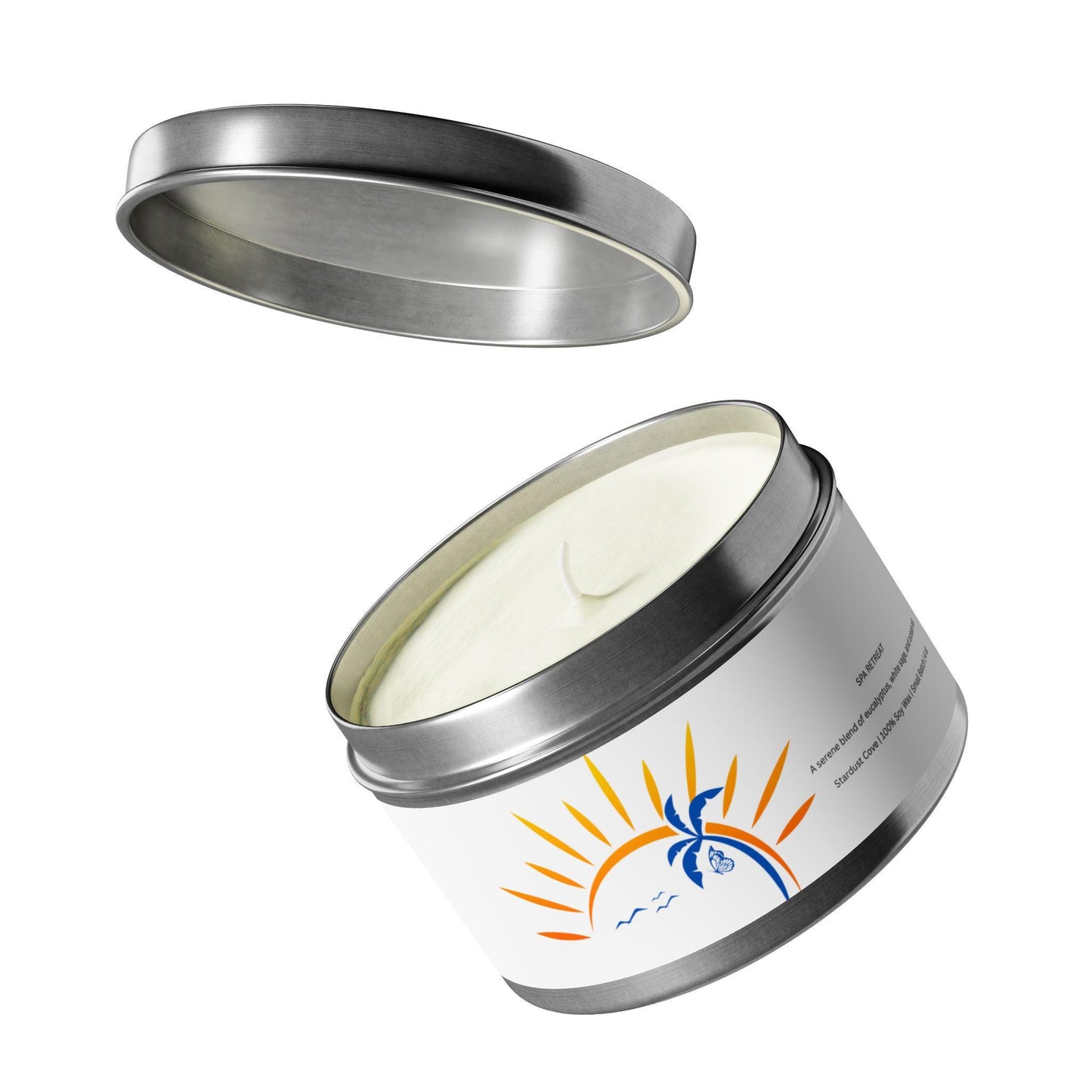 Sunset Vibes Tin Candles | Aromatherapy Candle for Home Decor, Beach Decor, Gift for Her, Relaxation Candles, Eco-Friendly Candle