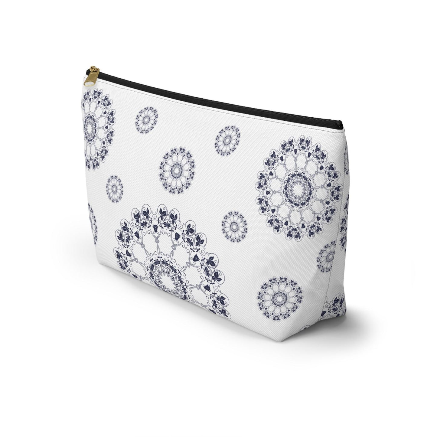 Elegant Mandala Accessory Pouch, Makeup Bag, Travel Organizer, Gift for Her, Floral Design