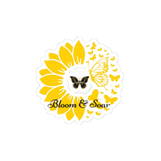 Floral Bloom and Soar Kiss-Cut Stickers, Flower Decal, Nature Lover's Gift, Botanical Laptop Decor, Water Bottle Label