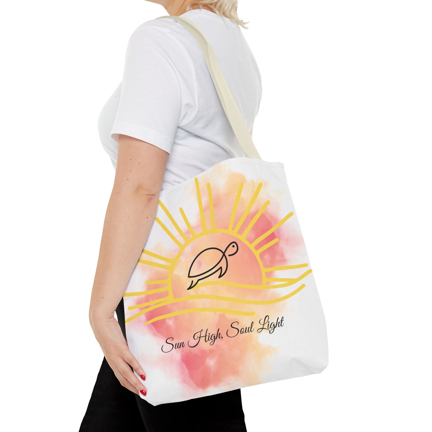 Sun High Tote Bag - Inspirational Turtle Design for Beach Lovers