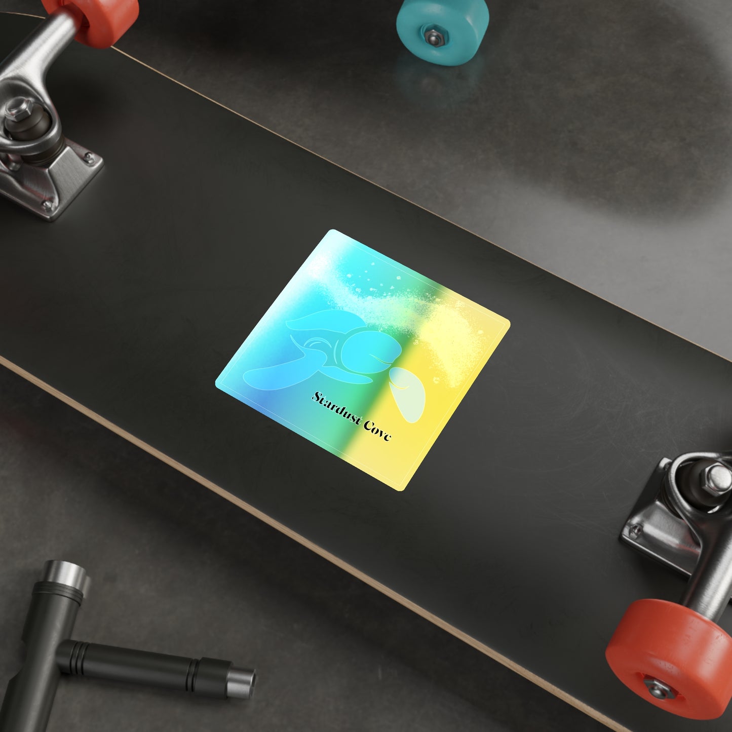 Holographic Sea Turtle Sticker – Stardust Cove Ocean-Inspired Vinyl Decal