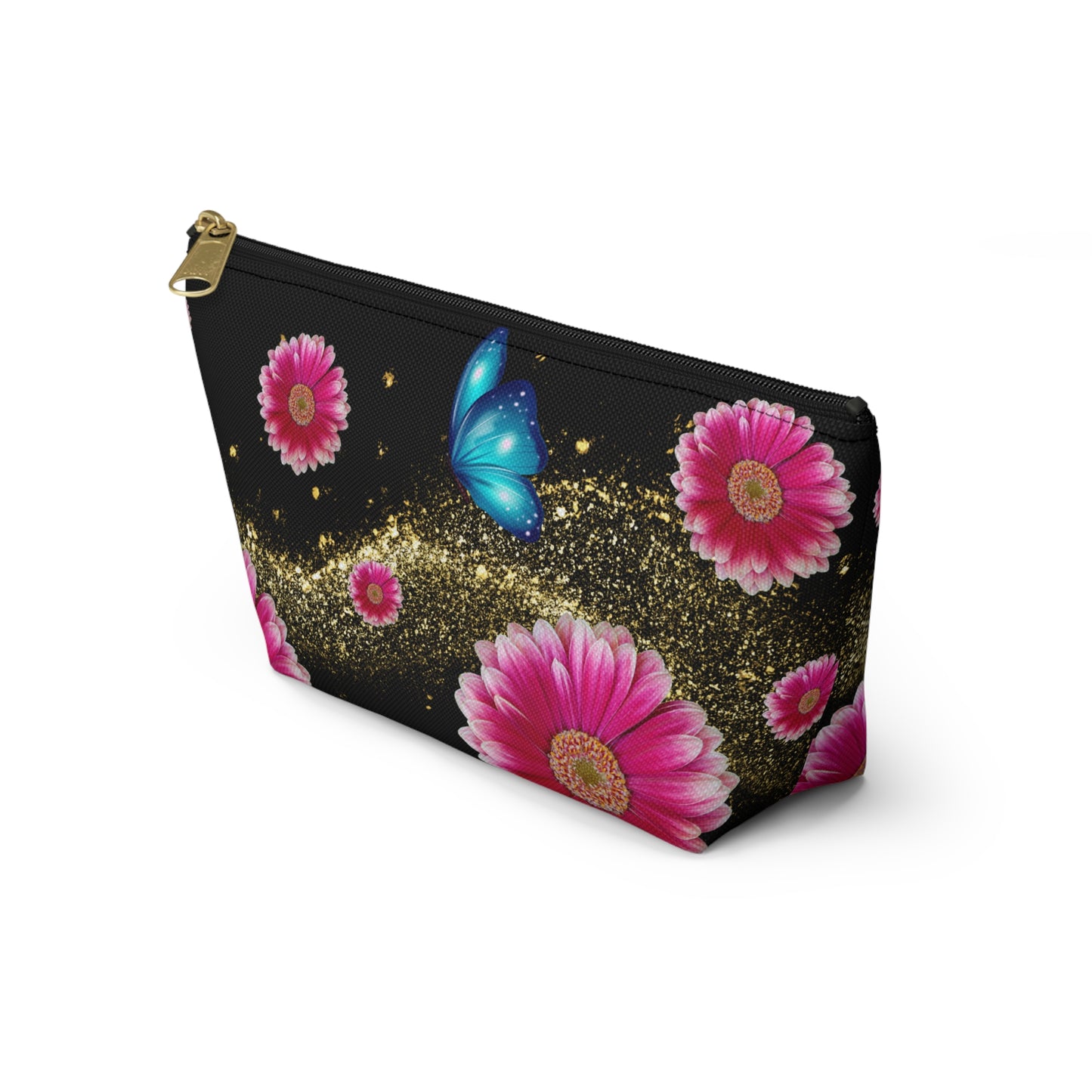 Floral Butterfly Accessory Pouch, Makeup Bag, Travel Essentials, Gift for Her, Cosmetic Storage, Floral Design