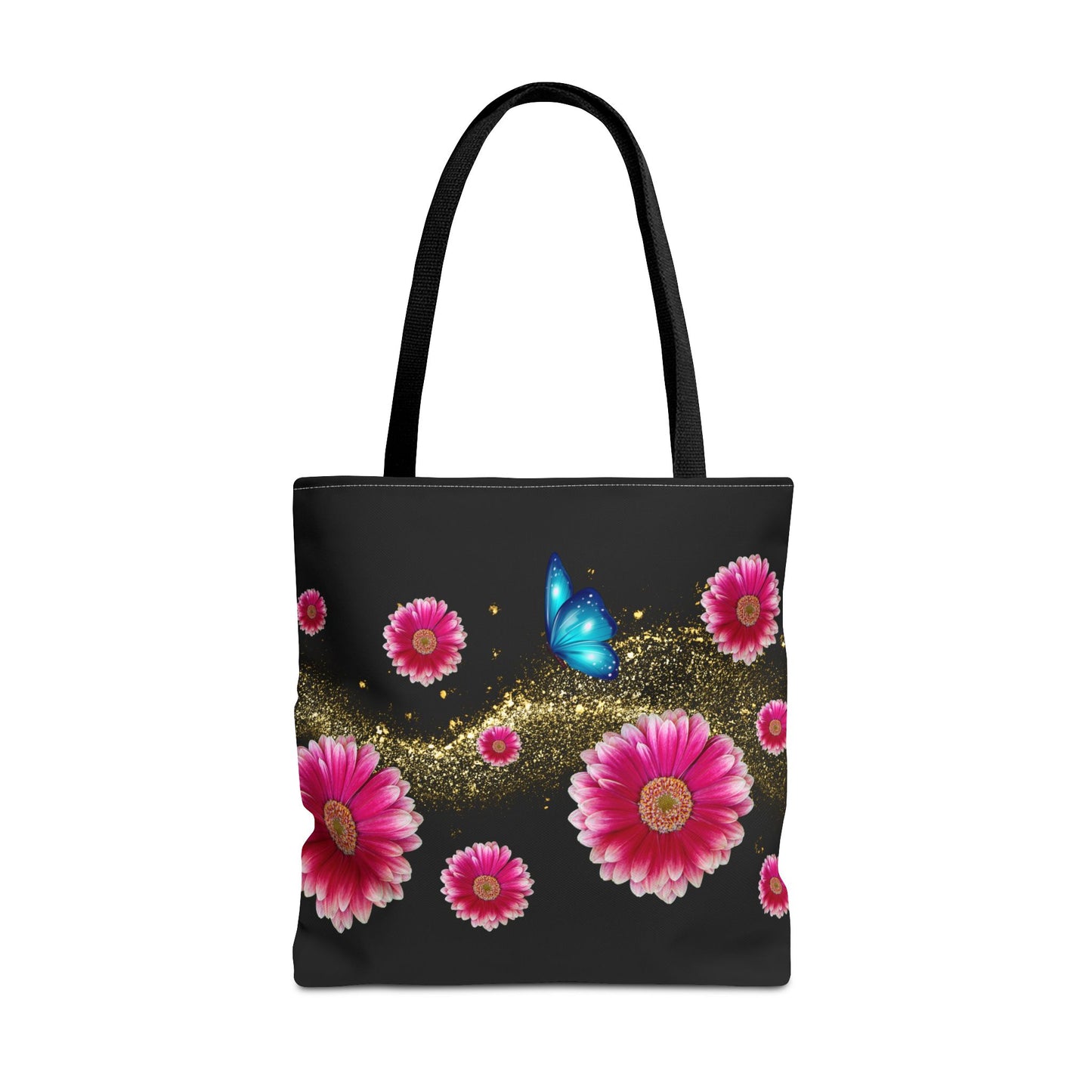 Floral Butterfly Tote Bag, Flower Power Bag, AOP Floral Shopper, Spring Tote, Gift for Nature Lovers, Eco-Friendly Bag