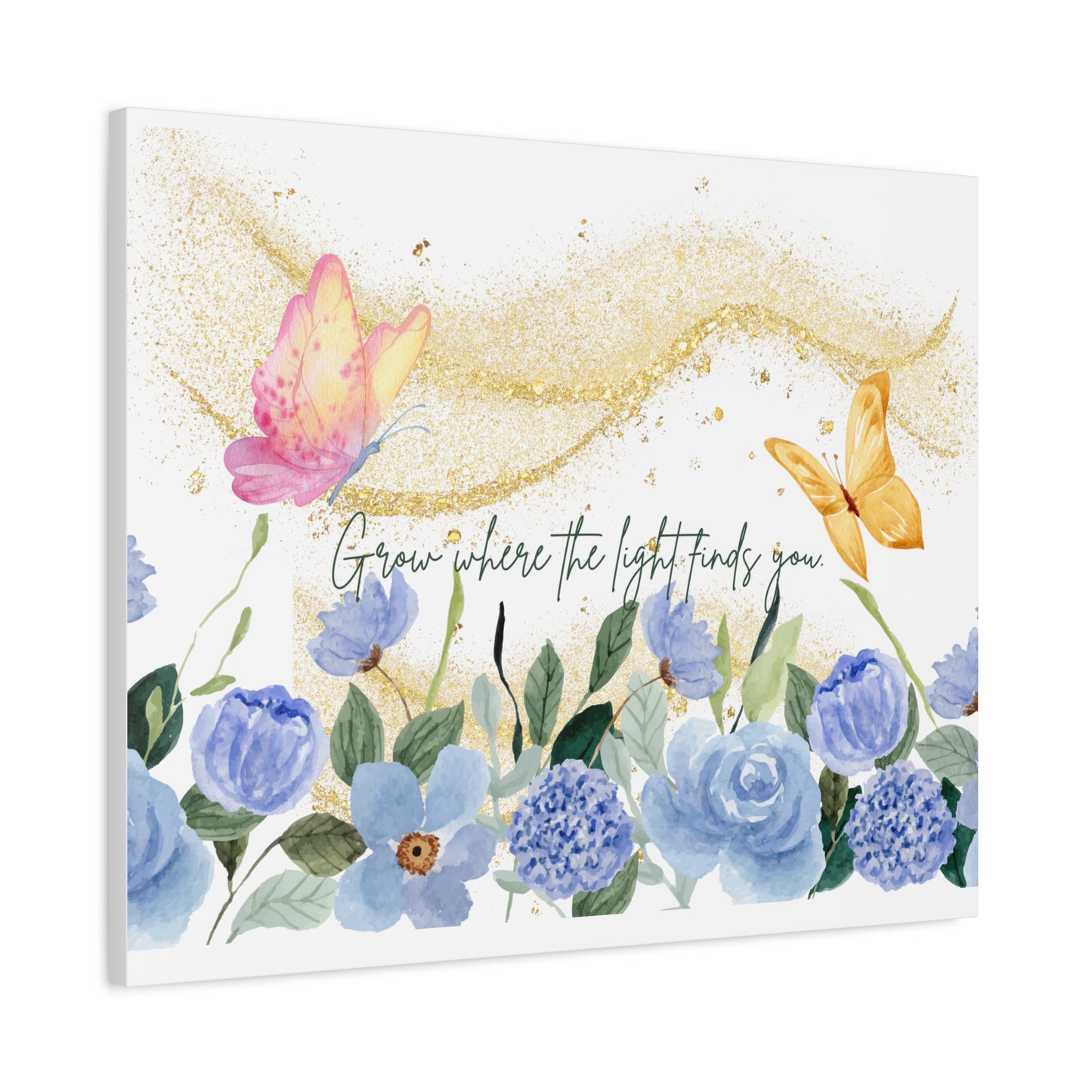 Inspirational Floral Canvas Art - "Grow Where the Light Finds You"