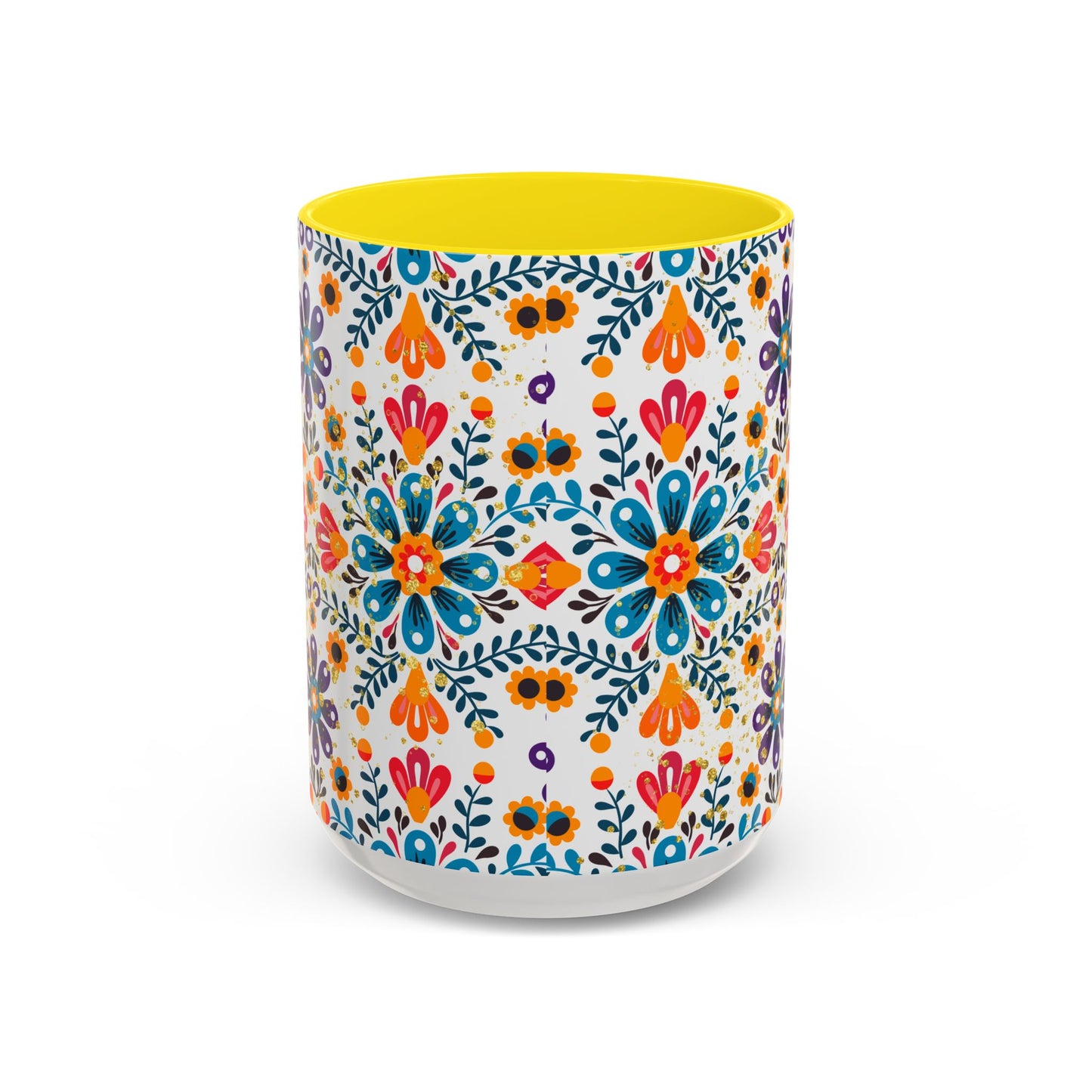 Boho Floral Coffee Mug – Folk Art Accent Mug | Colorful Ceramic Cup by Stardust Cove