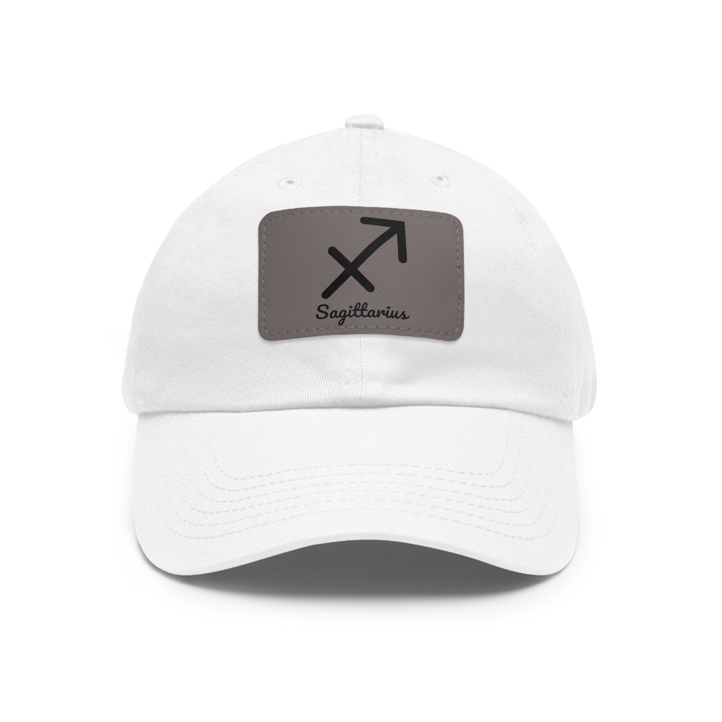 Sagittarius Zodiac Dad Hat – Leather Patch Astrology Cap | Fire Sign Star Symbol Hat for Men & Women