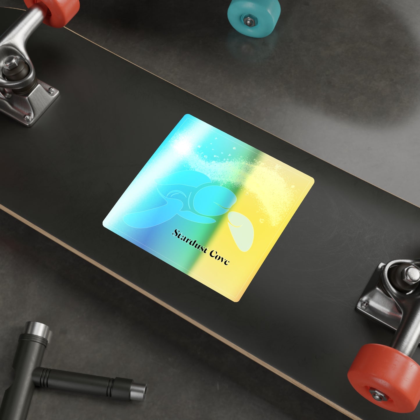 Holographic Sea Turtle Sticker – Stardust Cove Ocean-Inspired Vinyl Decal