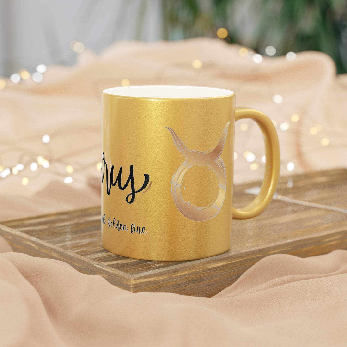Taurus Zodiac Mug – Grounded Soul. Golden Fire – Astrology Gift for Taurus Women & Men – Celestial Taurus Coffee Cup