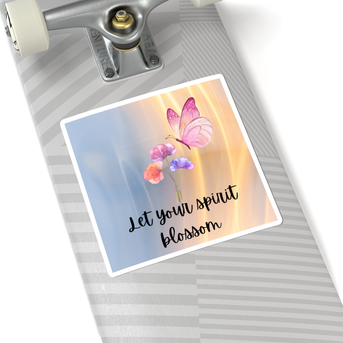 Inspirational Kiss-Cut Stickers - "Let Your Spirit Blossom" Floral Design