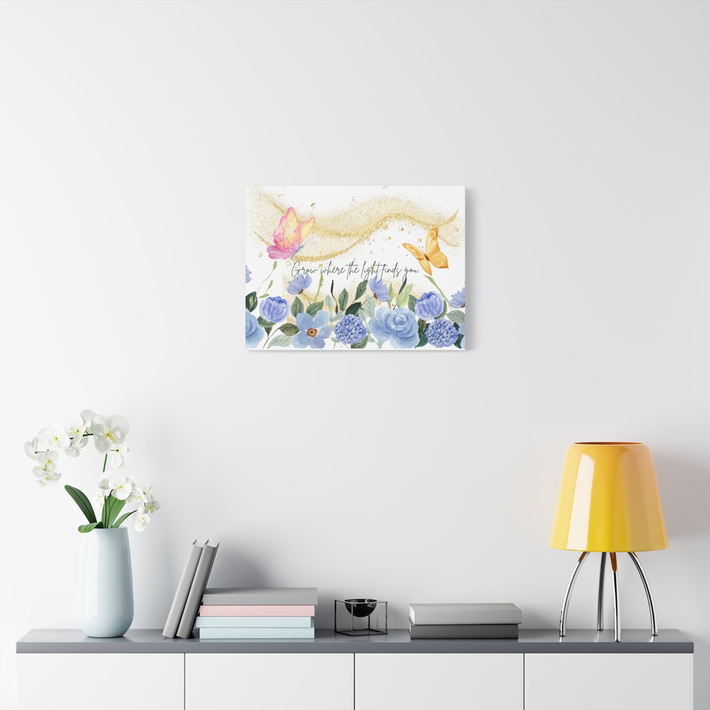 Inspirational Floral Canvas Art - "Grow Where the Light Finds You"