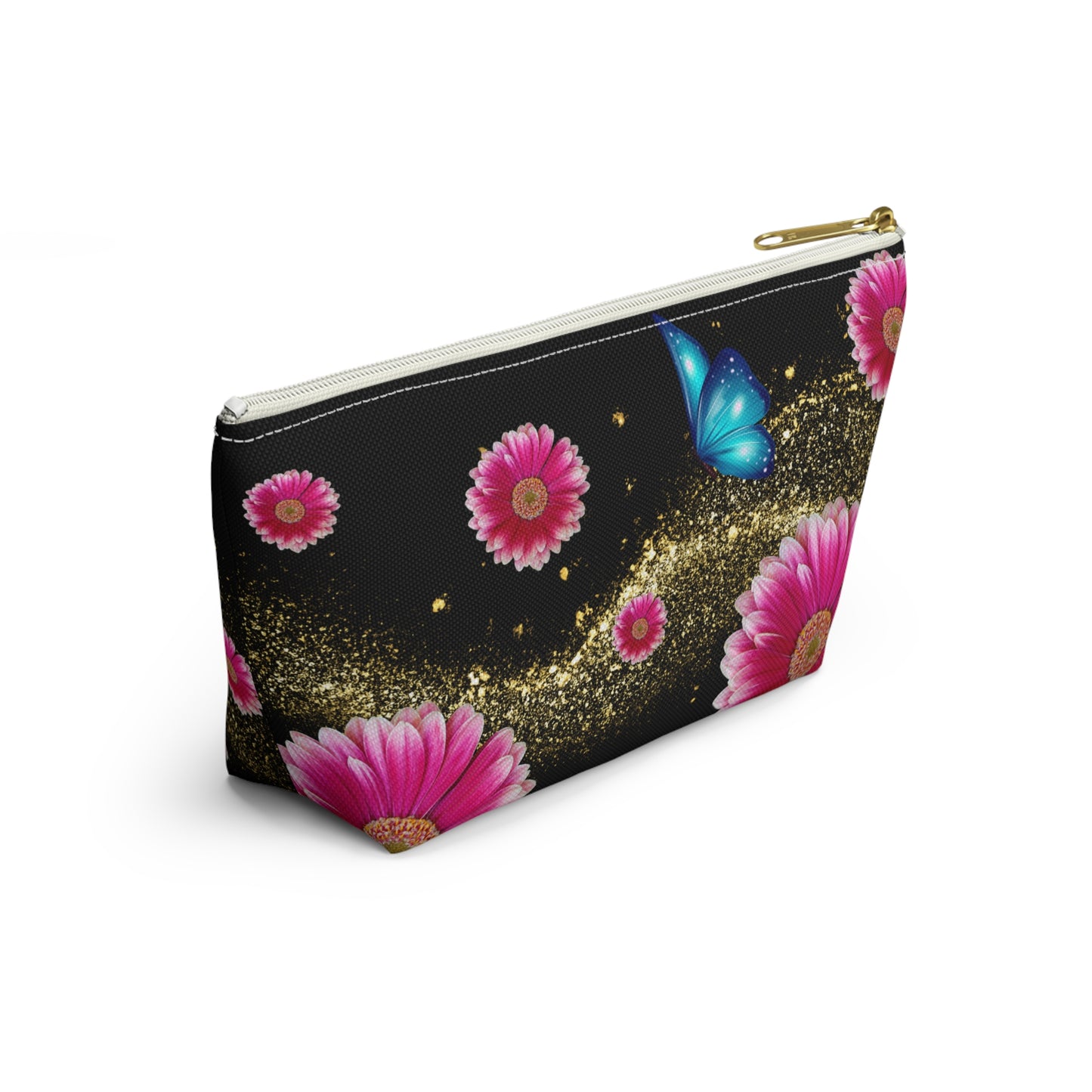 Floral Butterfly Accessory Pouch, Makeup Bag, Travel Essentials, Gift for Her, Cosmetic Storage, Floral Design