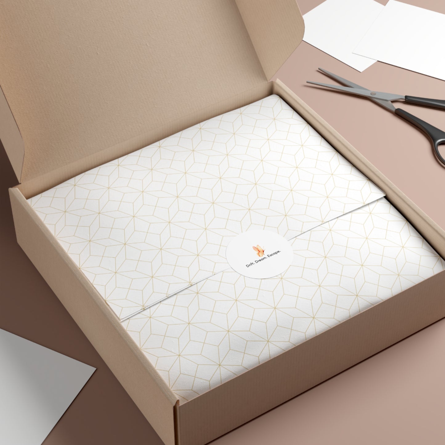 Butterfly Inspirational Round Vinyl Sticker – “Drift. Dream. Escape.” | Waterproof Motivational Sticker for Journal, Laptop, or Gift