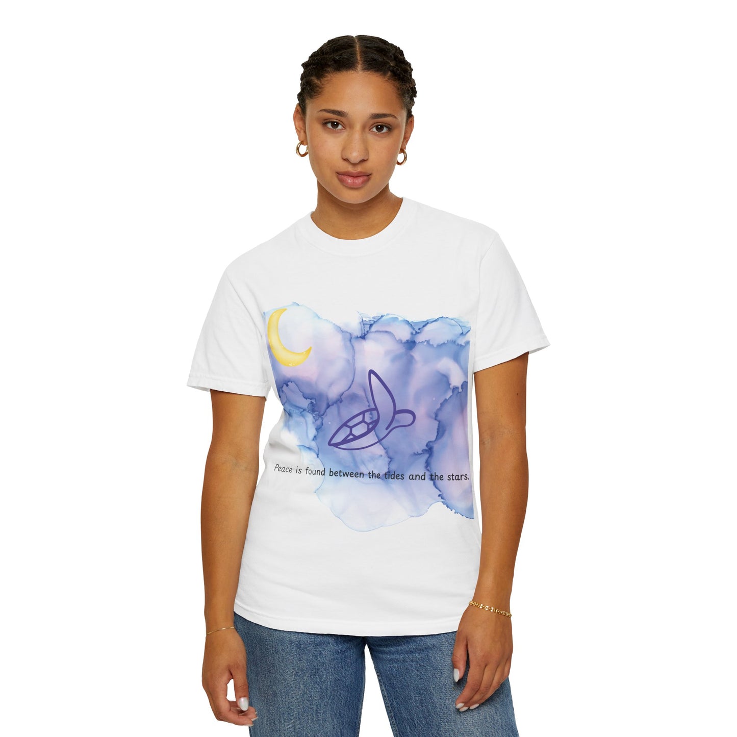 Celestial Sea Turtle T-Shirt – Watercolor Turtle and Moon Tee | Ocean Spirit Shirt by Stardust Cove