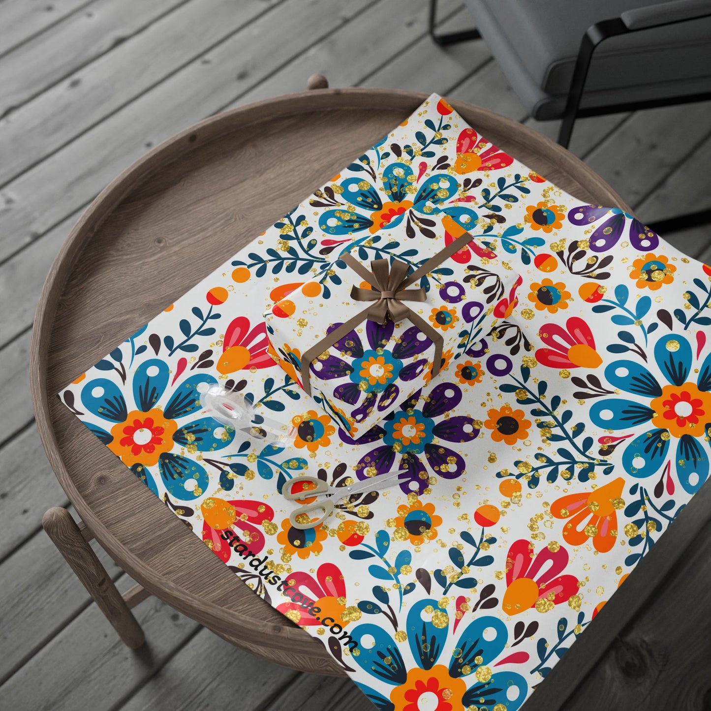 Vibrant Floral Wrapping Paper, Colorful Gift Wrap, Birthday, Holiday, Celebration, Eco-Friendly, Handmade