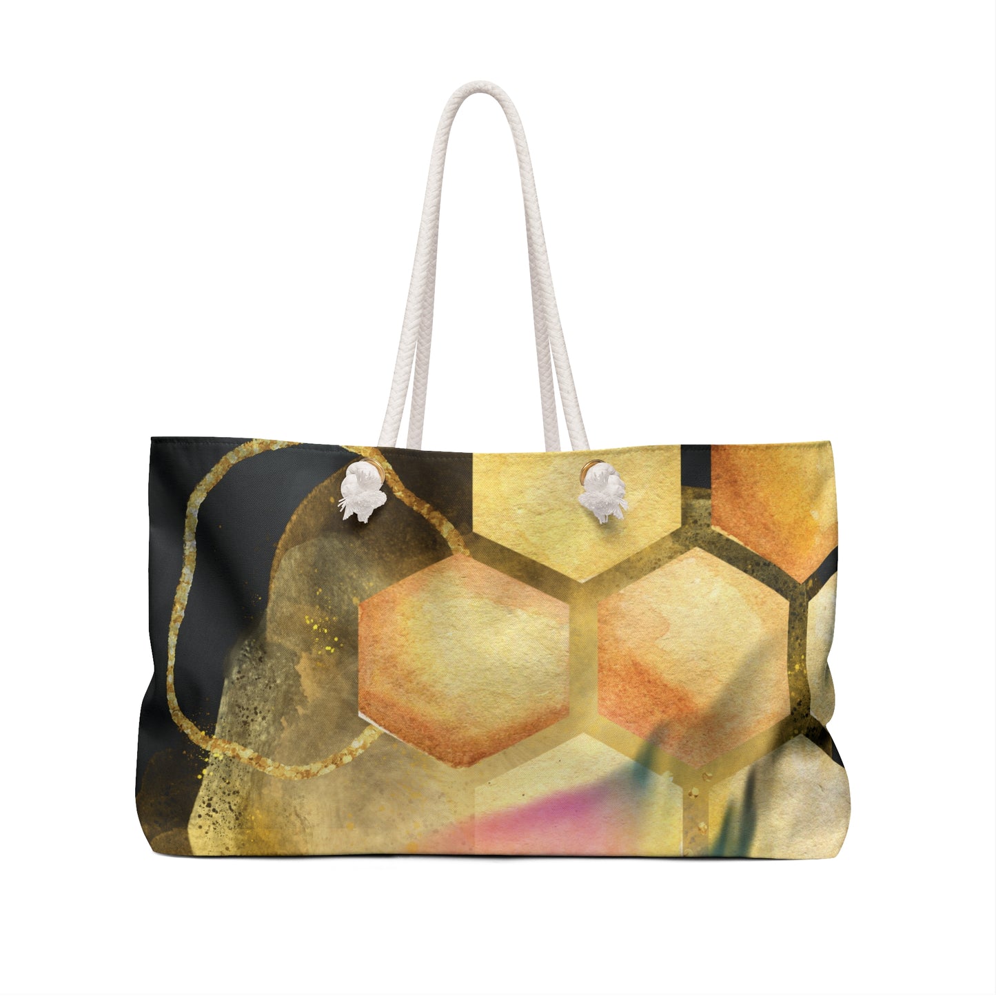 Bee and Honeycomb Celestial Weekender Bag – "Where Bees Dream and Stars Shine" – Large Tote by Stardust Cove