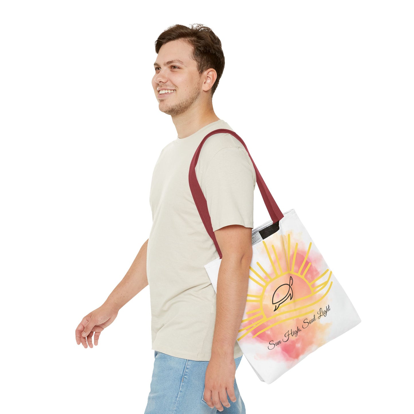 Sun High Tote Bag - Inspirational Turtle Design for Beach Lovers