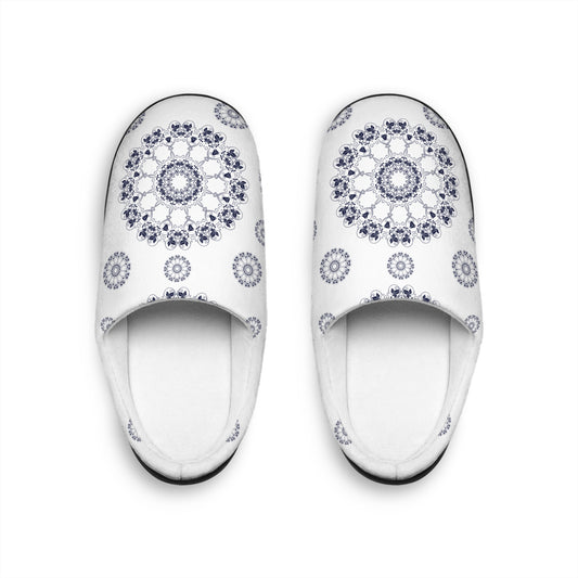 Cozy Women's Indoor Slippers with Elegant Mandala Design, House Slippers, Gift for Her, Relaxation Footwear, Home Comfort