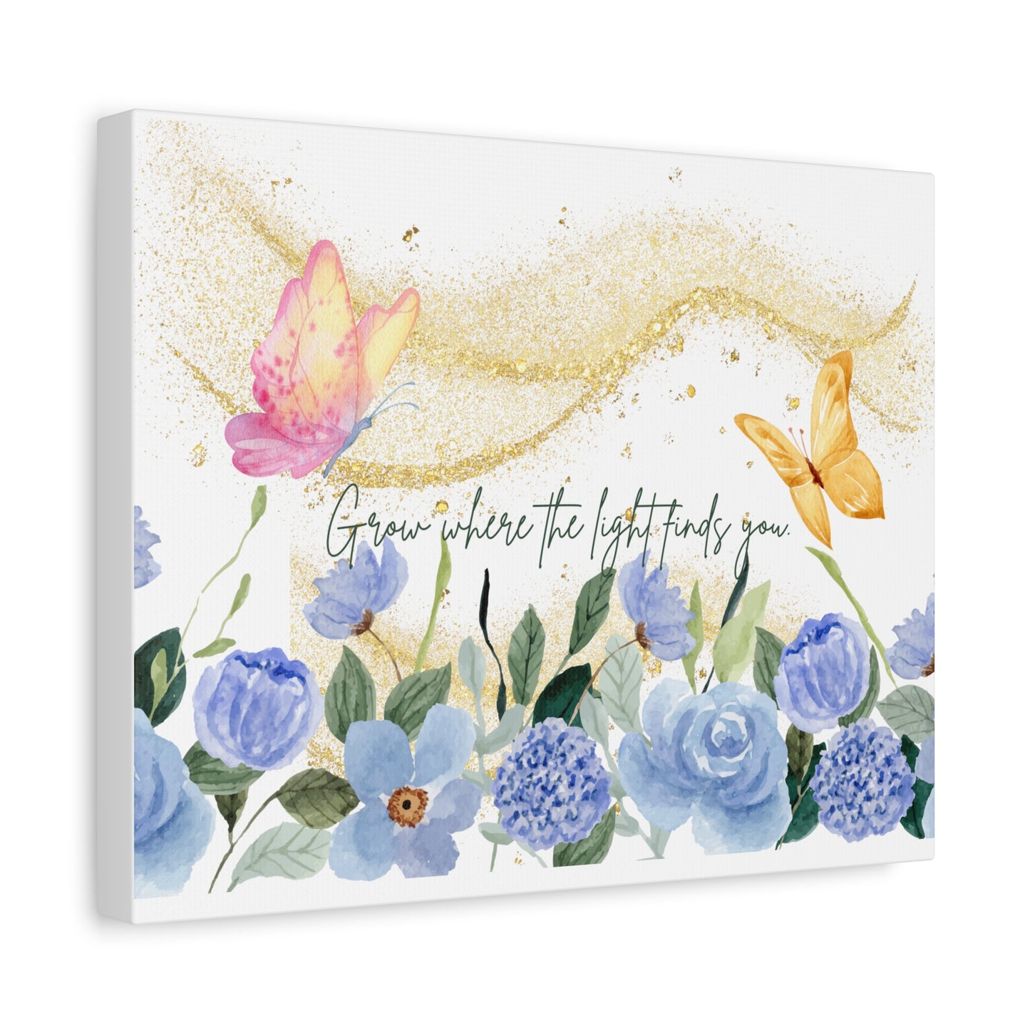 Inspirational Floral Canvas Art - "Grow Where the Light Finds You"