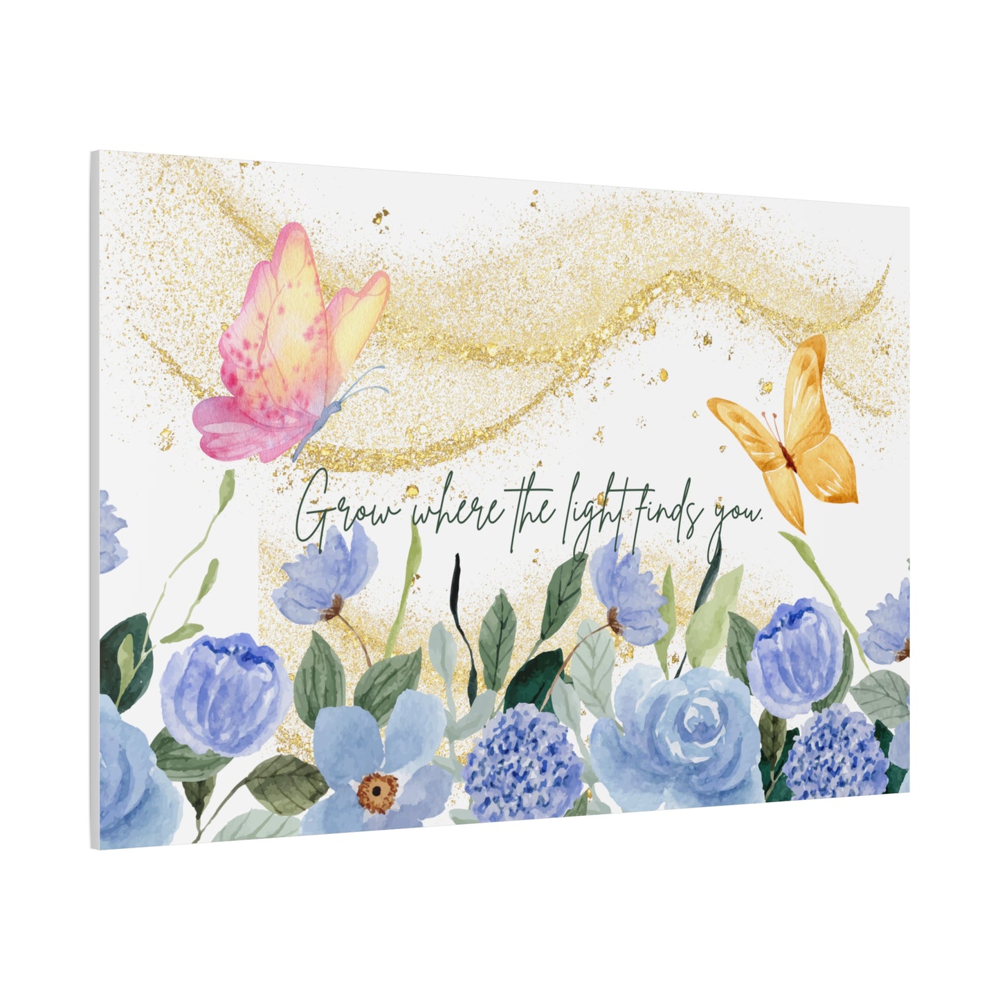 Inspirational Floral Canvas Art - "Grow Where the Light Finds You"
