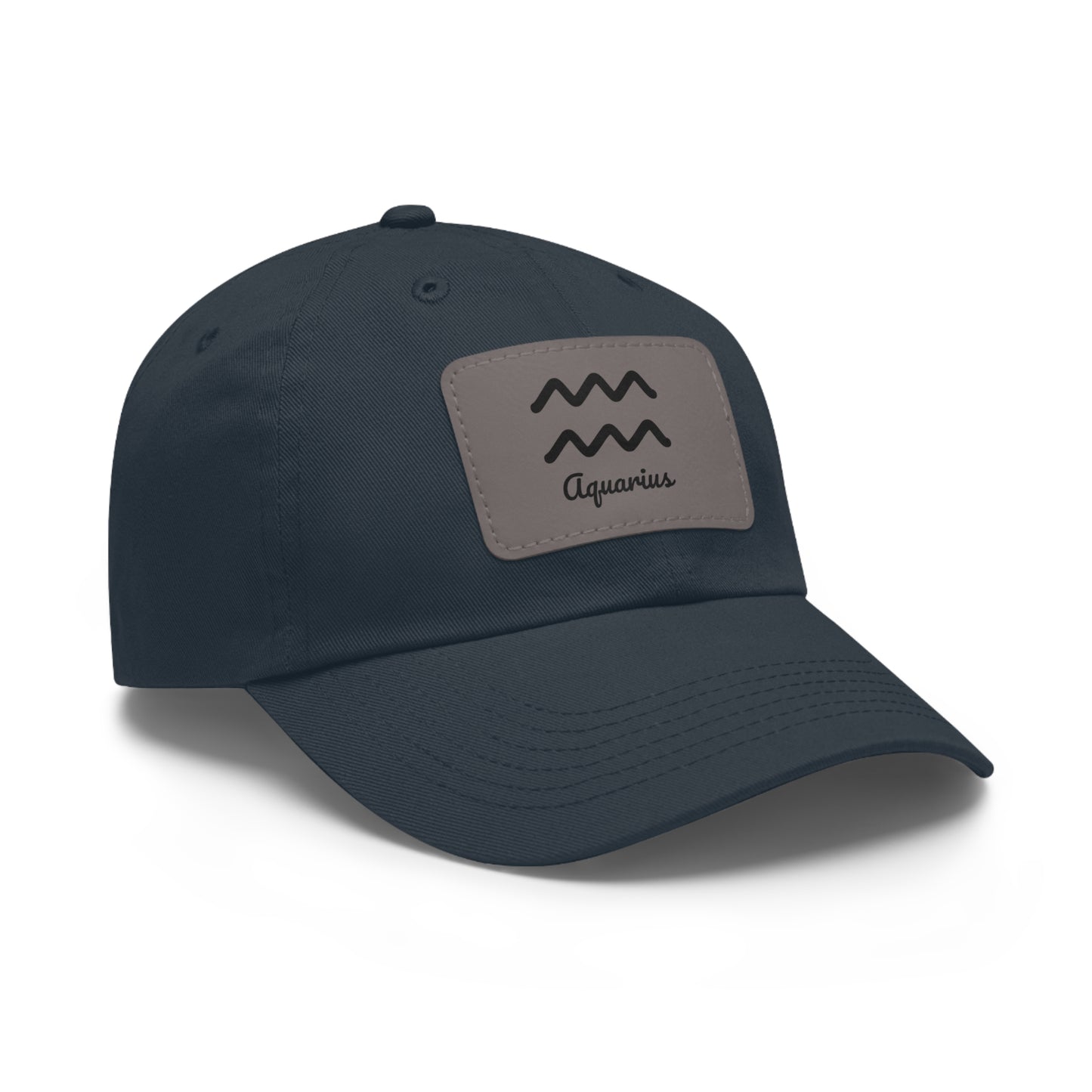 Custom Aquarius Dad Hat with Leather Patch