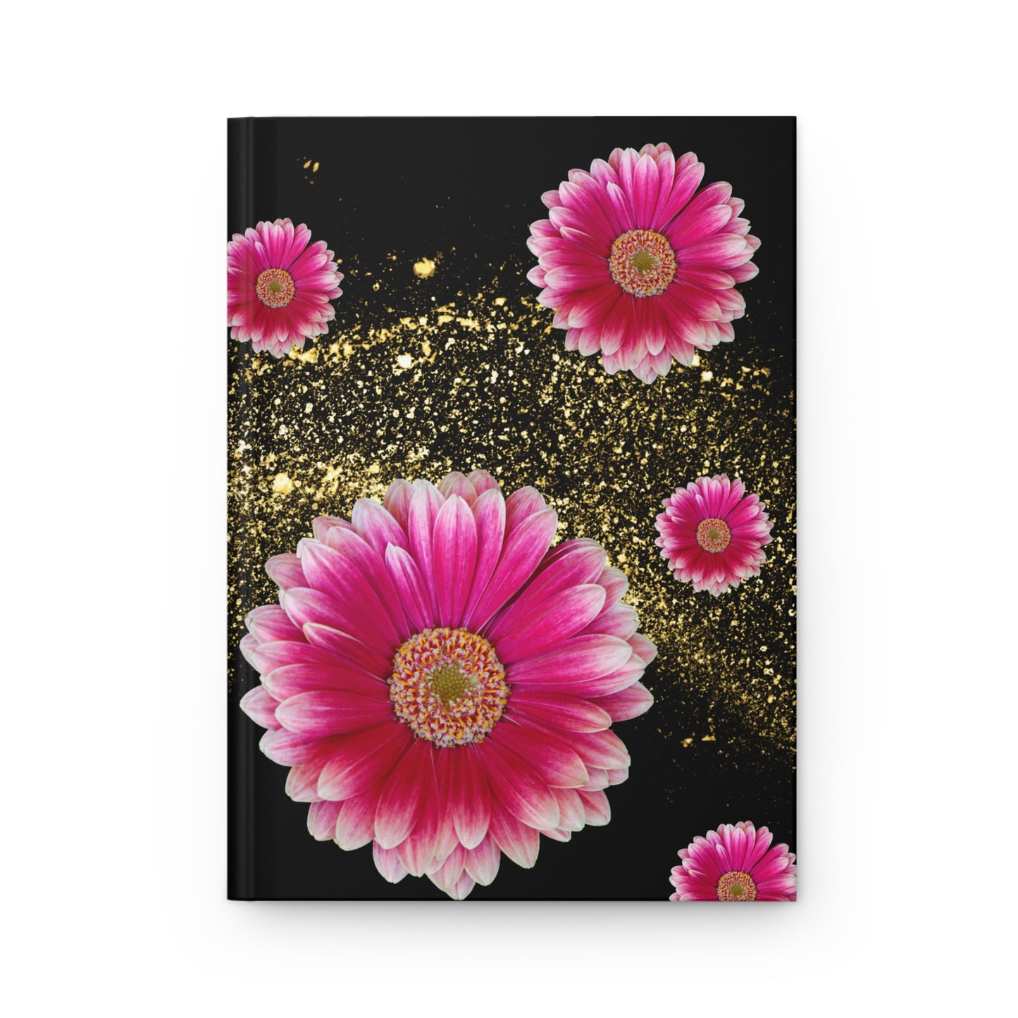 Floral Gold Sparkle Hardcover Journal, Flower Notebook, Inspirational Journal, Gift for Writers, Floral Diary, Pink Flower Journal