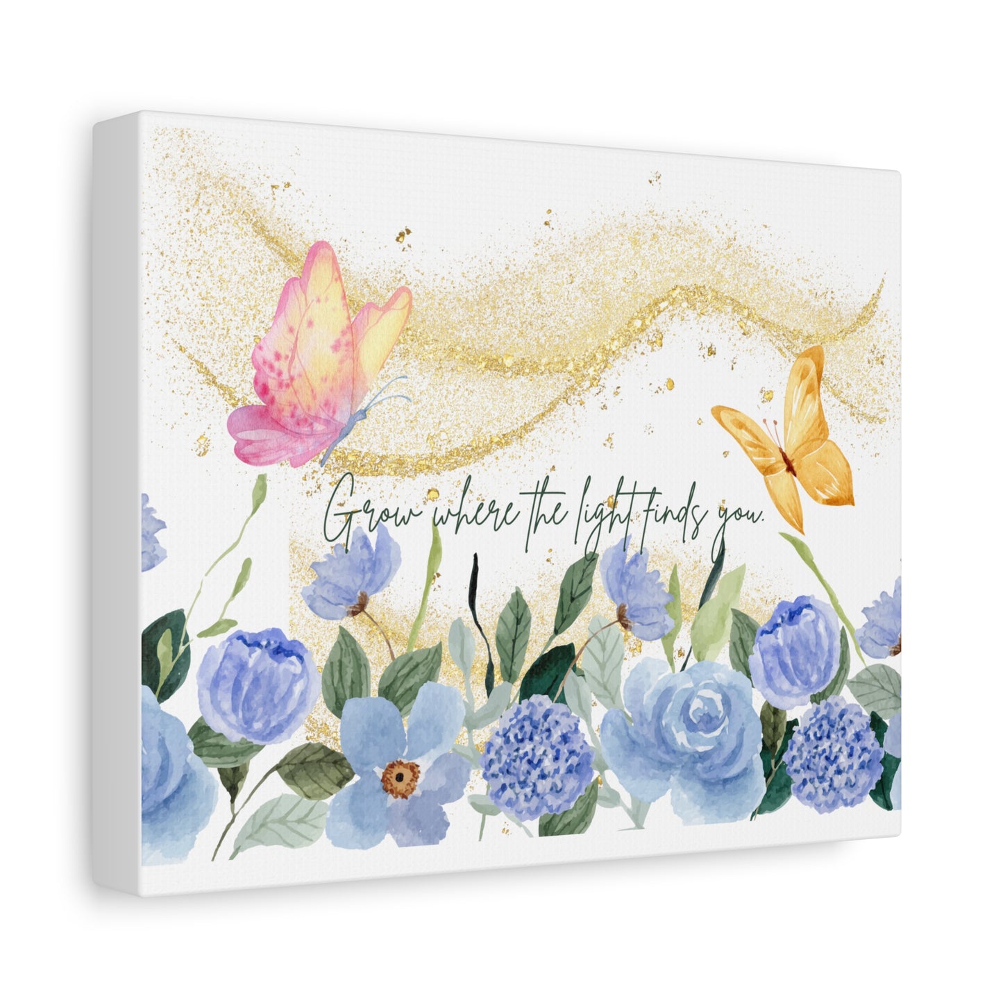 Inspirational Floral Canvas Art - "Grow Where the Light Finds You"