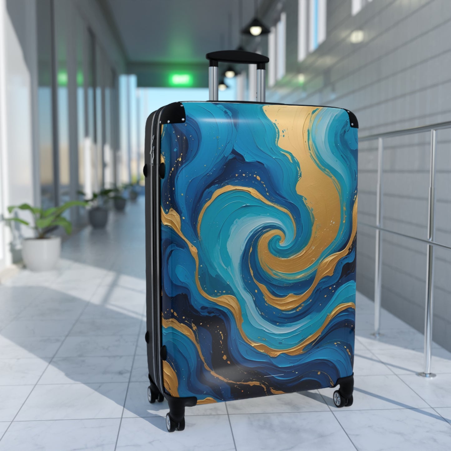Tide’s Dream Spinner Suitcase – Ocean Galaxy Swirl Travel Luggage