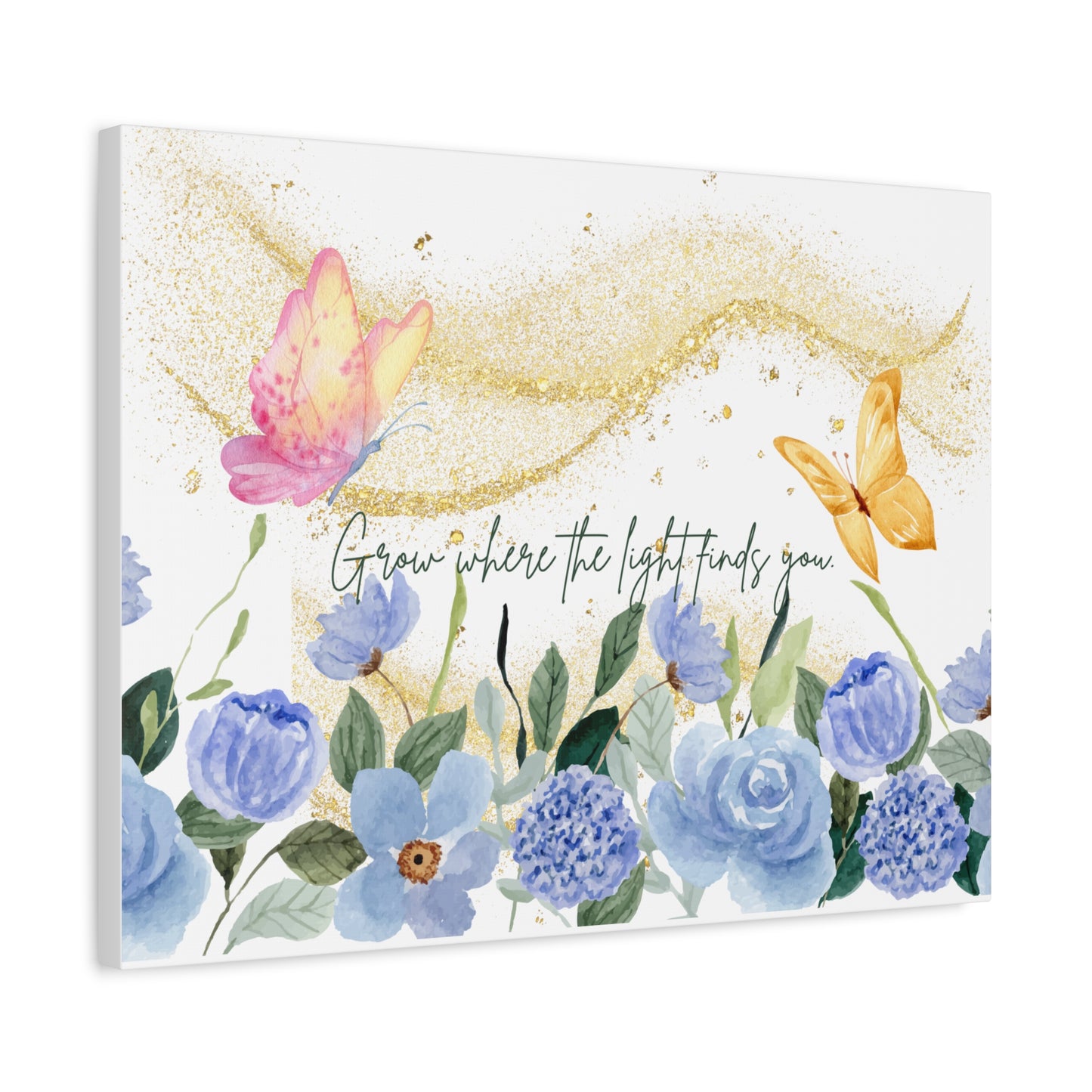 Inspirational Floral Canvas Art - "Grow Where the Light Finds You"