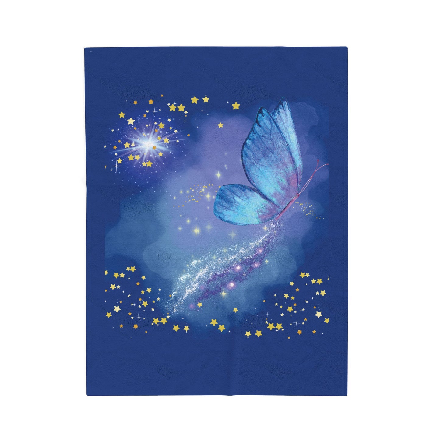 Celestial Butterfly Plush Blanket - Cozy Starry Throw for Comfort and Inspiration