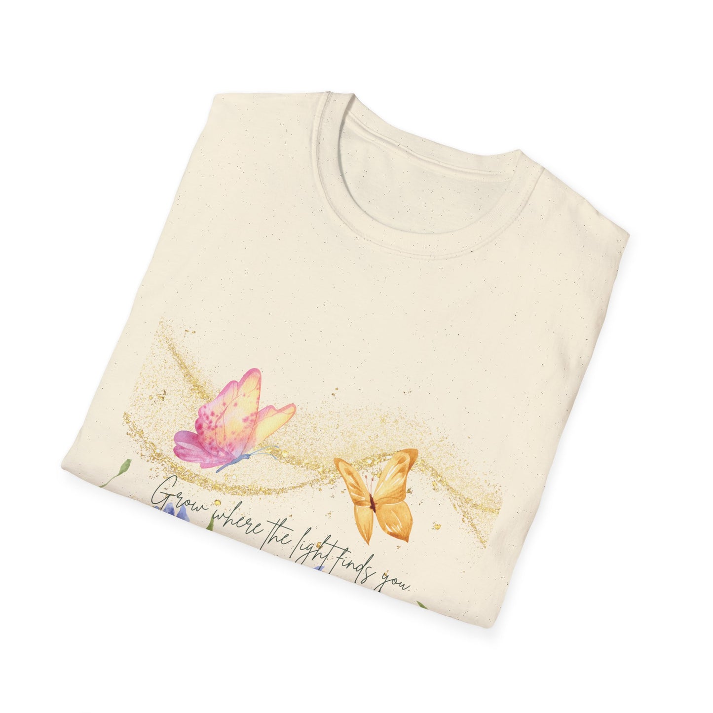 Butterfly Blossom Unisex Softstyle T-Shirt - Inspirational Floral Design