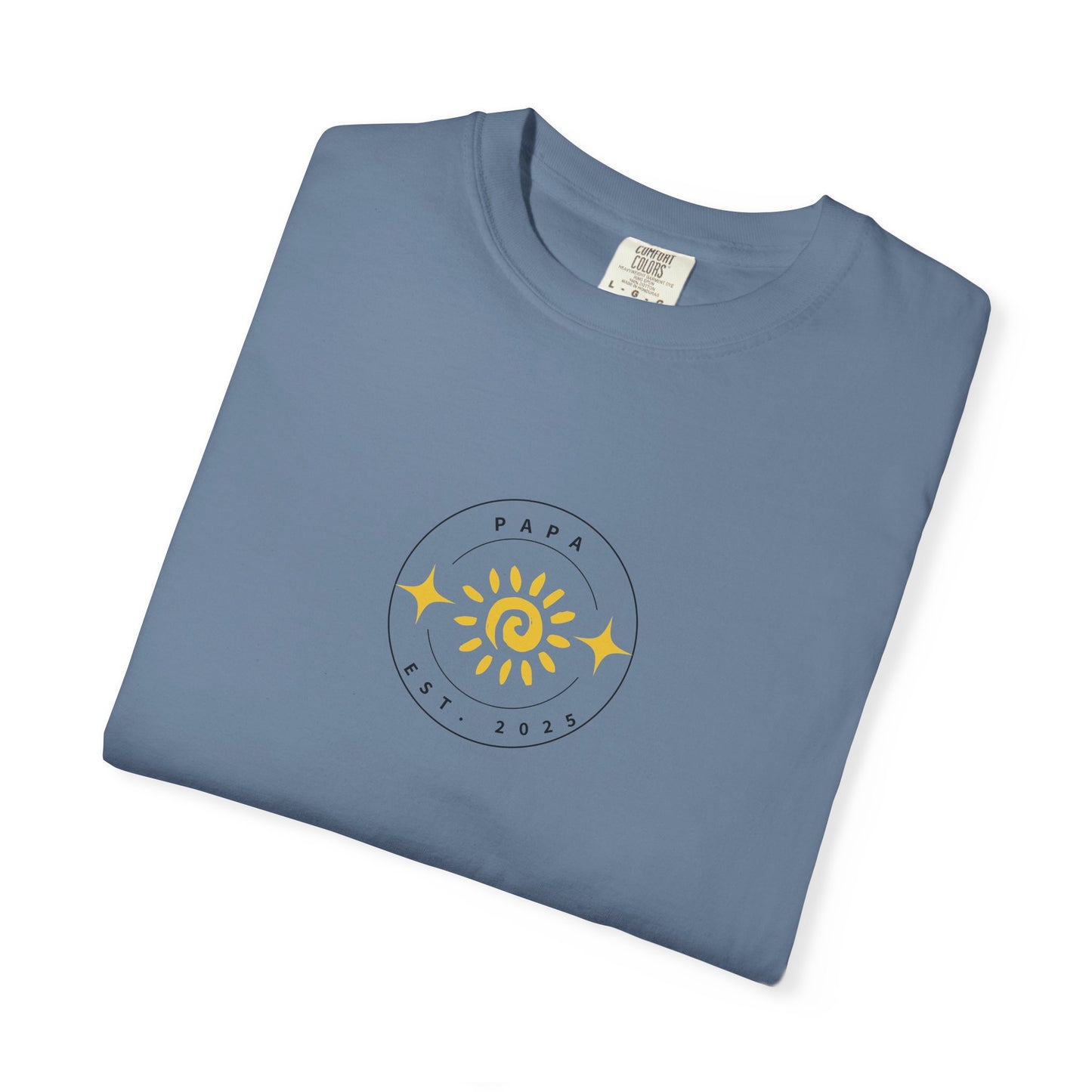 Papa Est. 2025 T-Shirt – Retro Sun Tee for First-Time Grandpas